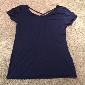 Reversible navy cross cross shirt